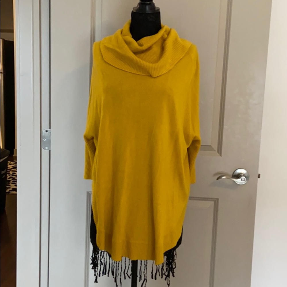 Mustard yellow cowl neck sweater